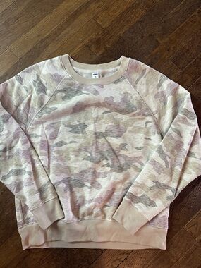Camo Crewneck Sweater in Neutral Tones
